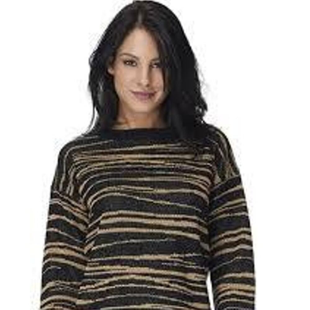 S Sweater Knit Pullover Lovers & Friends Revolve Zebra Print Animal Stripes
